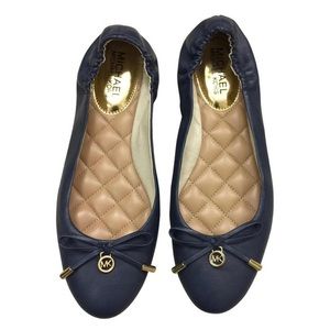 Michael kors navy blue leather flats